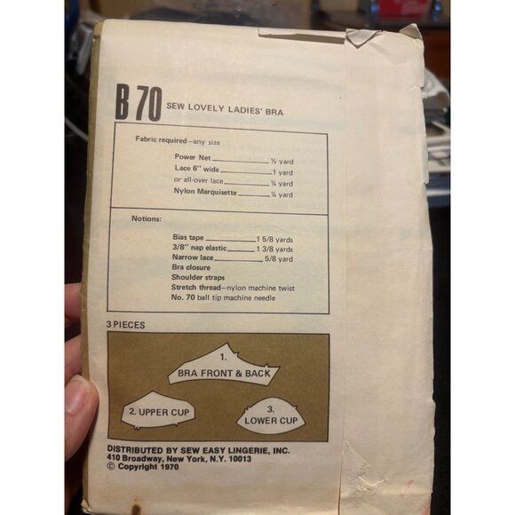 Sew Lovely Lingerie Sewing Pattern B70 Ladies Bra Sizes 32 36 A B C Cup - Picture 3 of 4